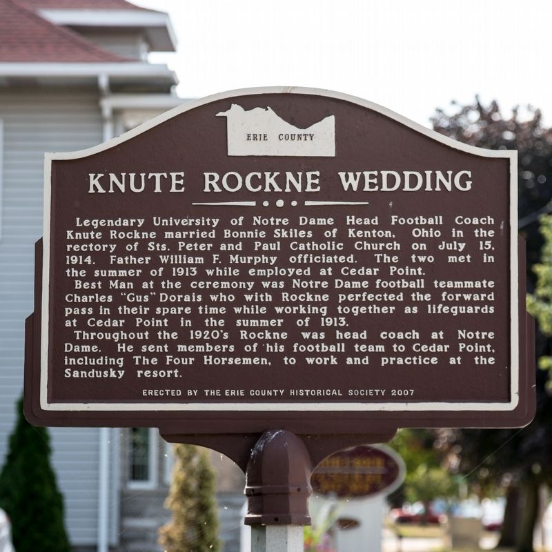 Knute Rockne Wedding Marker image. Click for full size.