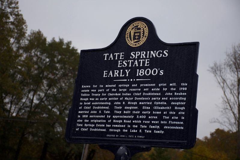 Tate Springs Estate Early 1800’s Marker image. Click for full size.