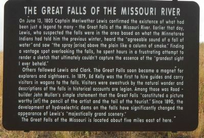 The Great Falls of the Missouri River Marker image. Click for full size.