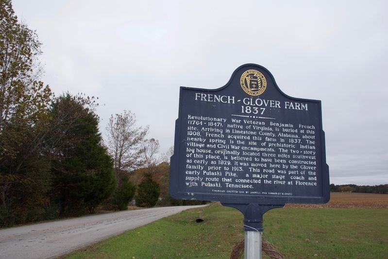French-Glover Farm 1837 Marker image. Click for full size.