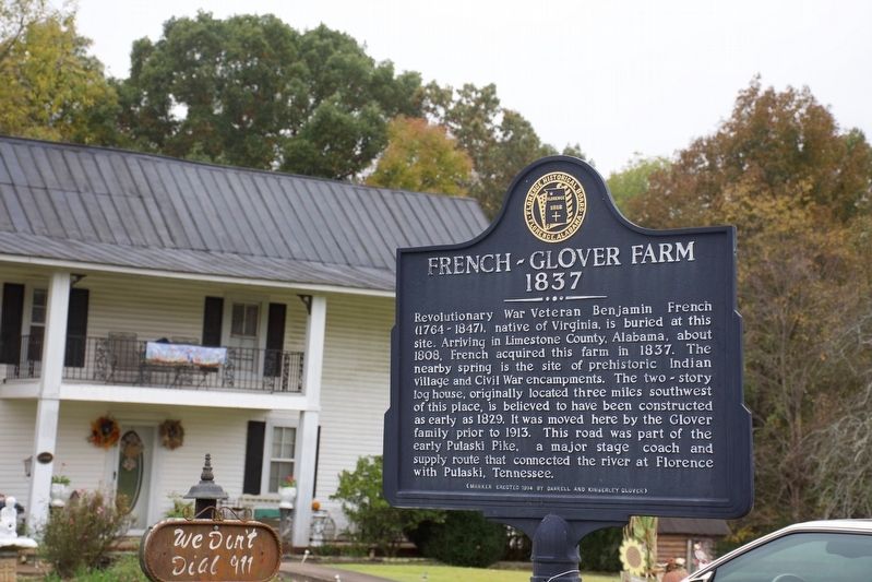 French-Glover Farm 1837 Marker. Click for full size. French-Glover Farm 1837 Marker image. Click for full size.