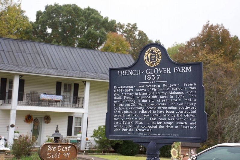 French-Glover Farm 1837 Marker image. Click for full size.