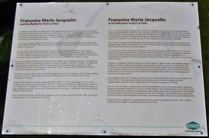 Françoise Marie Jacquelin Marker. Click for full size. Françoise Marie Jacquelin Marker image. Click for full size.