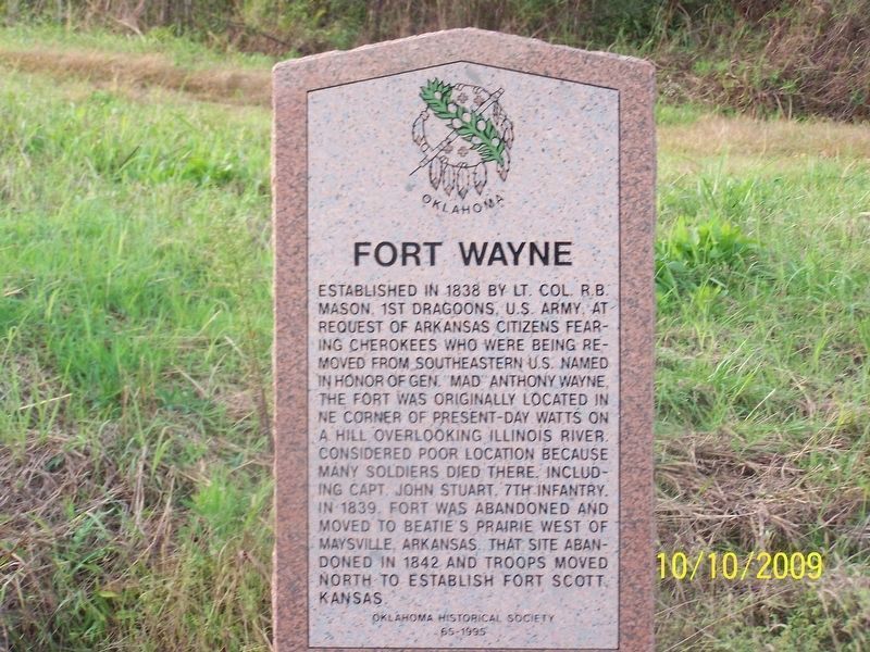 Fort Wayne Marker image. Click for full size.