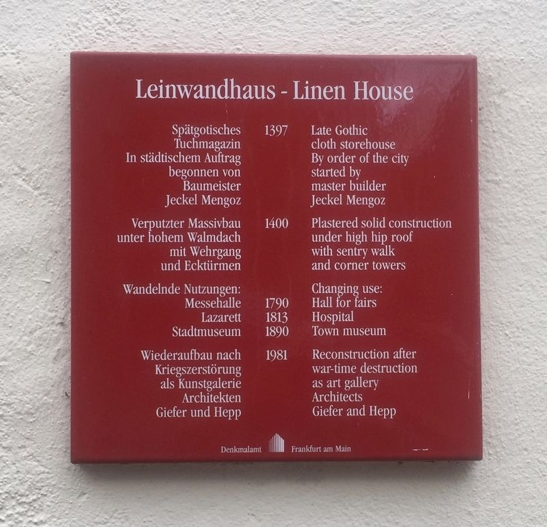 Leinwandhaus - Linen House Marker image. Click for full size.