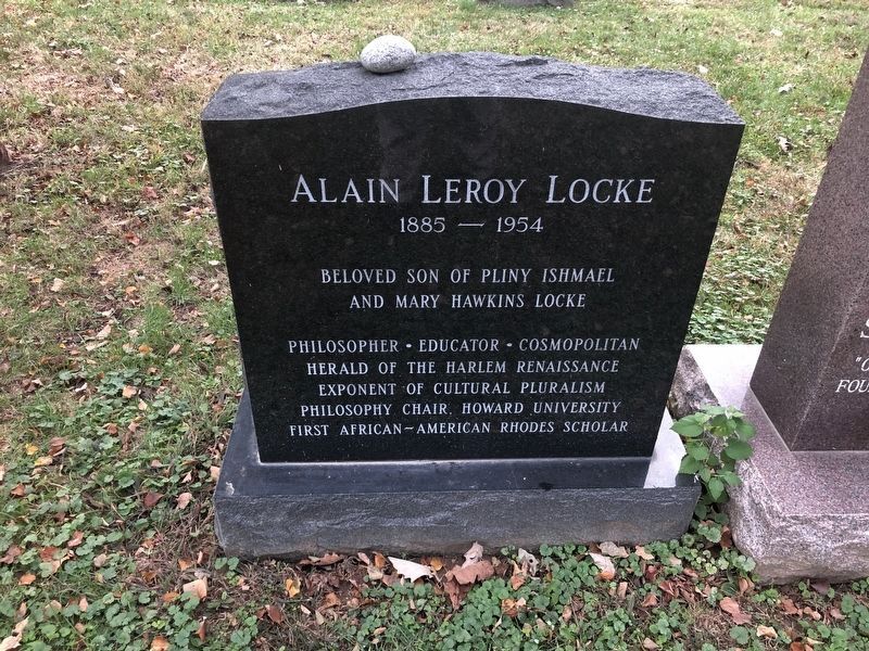 Alain Lockes gravestone at Congressional Cemetery image. Click for full size.