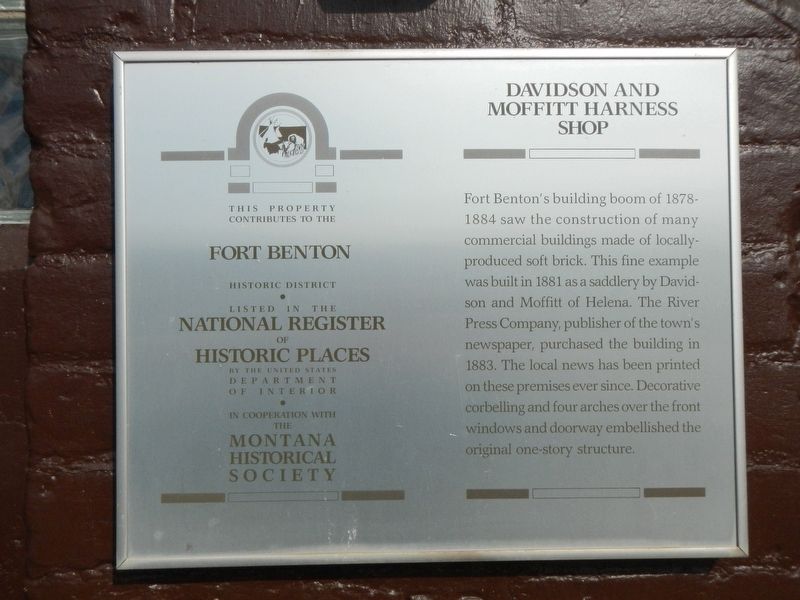 Davidson and Moffitt Harness Shop Marker image. Click for full size.