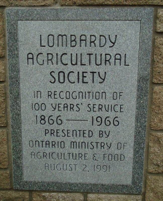 Lombardy Agricultural Society Marker image. Click for full size.