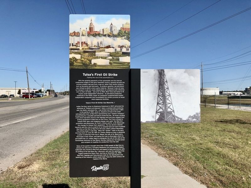 Tulsa's First Oil Strike Marker image. Click for full size.