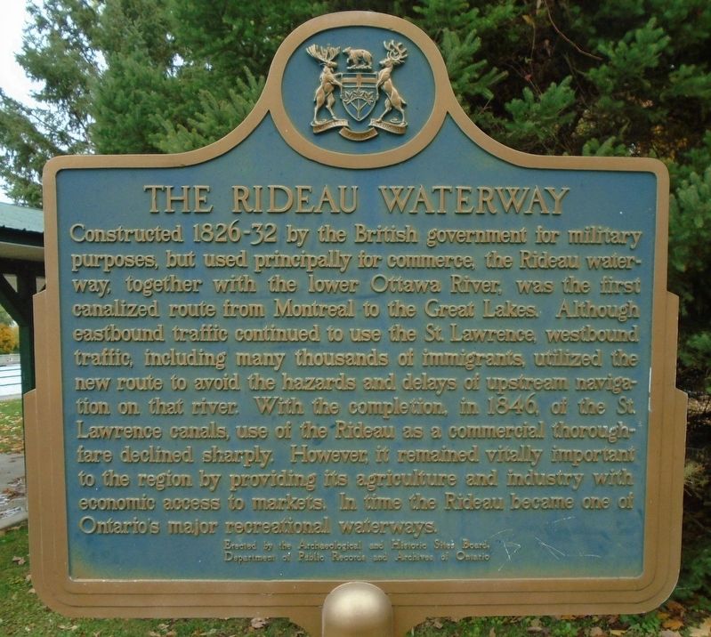 The Rideau Waterway Marker. Click for full size. The Rideau Waterway Marker image. Click for full size.