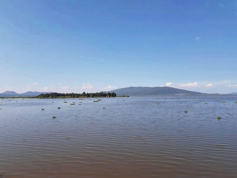 Lake Yuriria and San Pedro Island (Fuerte Liceaga) image. Click for full size.