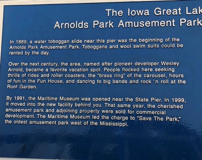 The Iowa Great Lakes Maritime Museum Marker. Click for full size. The Iowa Great Lakes Maritime Museum Marker image. Click for full size.