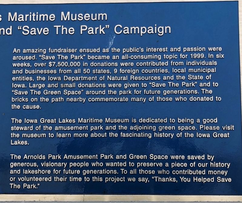 The Iowa Great Lakes Maritime Museum Marker. Click for full size. The Iowa Great Lakes Maritime Museum Marker image. Click for full size.