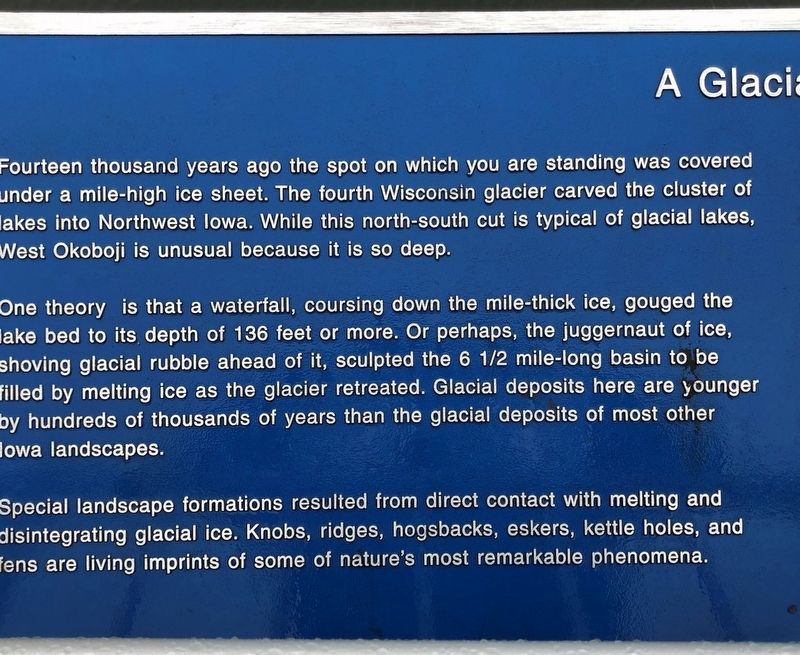 A Glacial Gift Marker. Click for full size. A Glacial Gift Marker image. Click for full size.