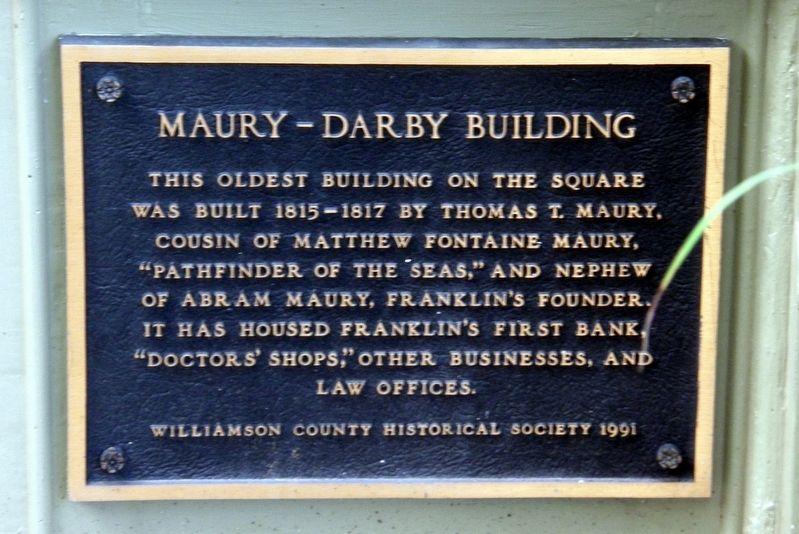 Maury-Darby Building Marker. Click for full size. Maury-Darby Building Marker image. Click for full size.
