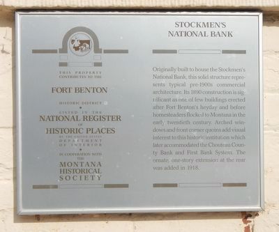 Stockmen's National Bank Marker. Click for full size. Stockmen's National Bank Marker image. Click for full size.