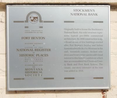 Stockmen's National Bank Marker image. Click for full size.