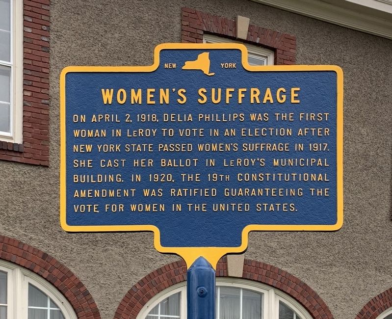 Women’s Suffrage Marker image. Click for full size.