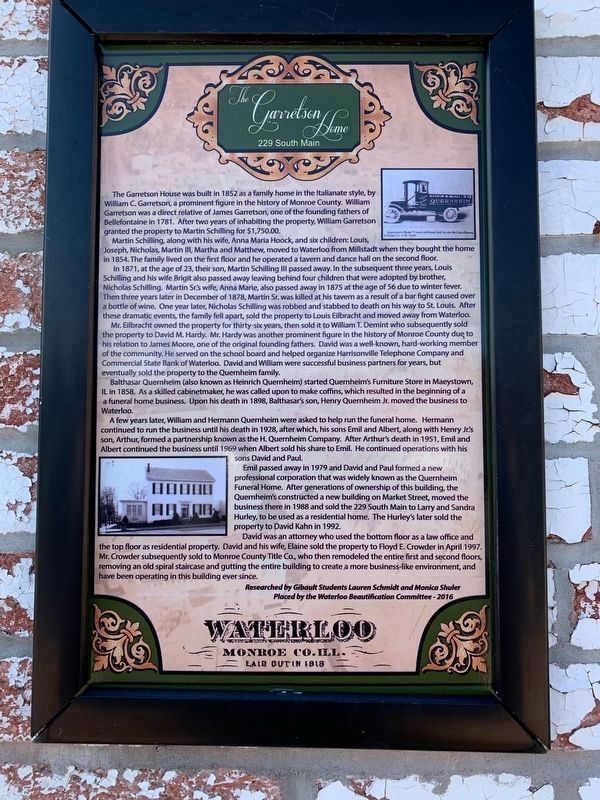The Garretson Home Marker image. Click for full size.