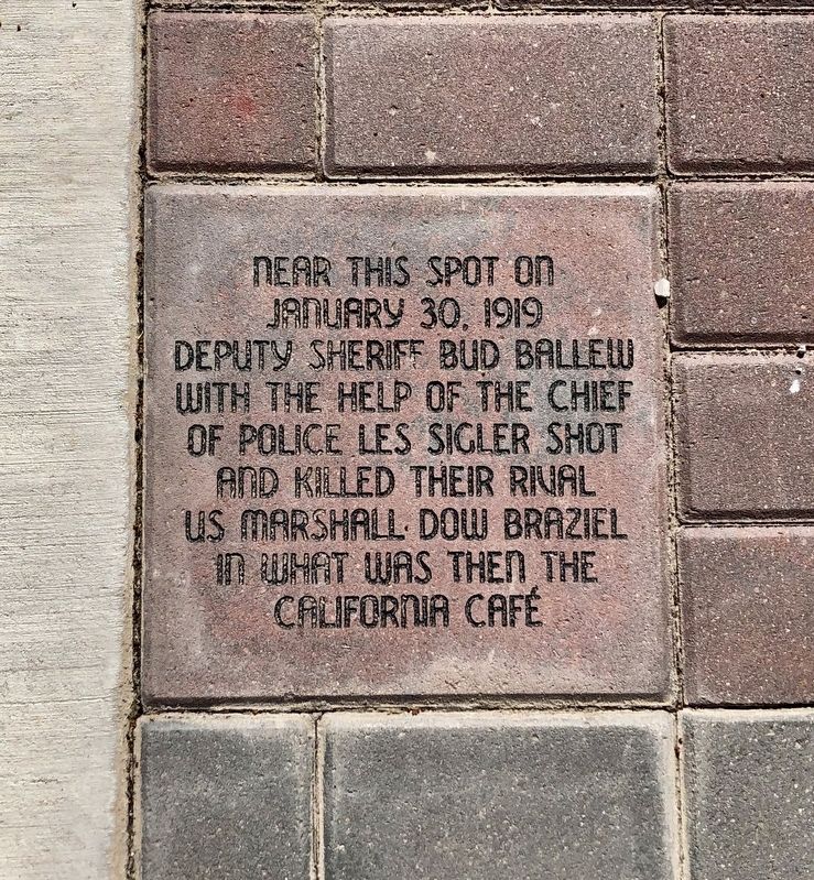 Killing of US Marshal Dow Braziel Marker image. Click for full size.