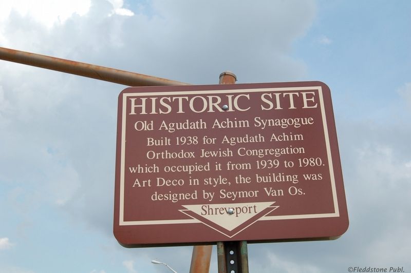 Old Agudath Achim Synagogue Marker image. Click for full size.