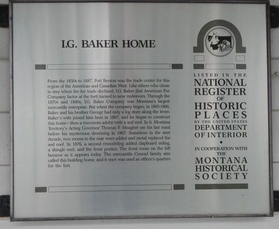 I.G. Baker Home Marker image. Click for full size.