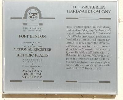 H.J. Wackerlin Hardware Company Marker image. Click for full size.