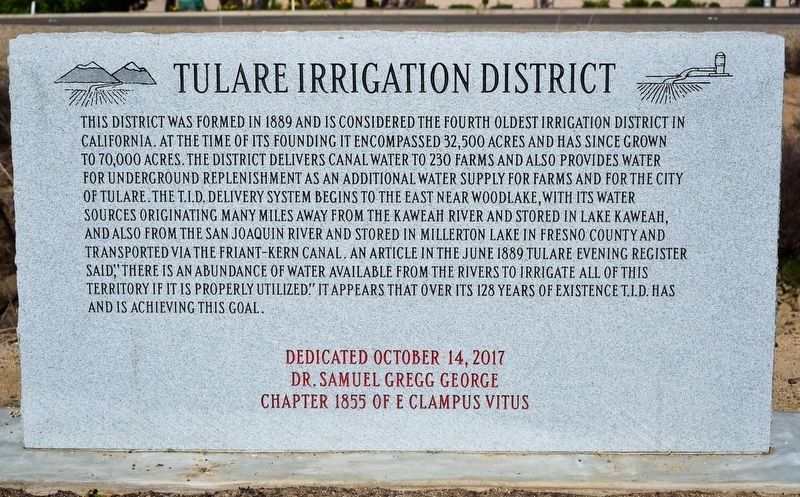 Tulare Irrigation District Marker image. Click for full size.