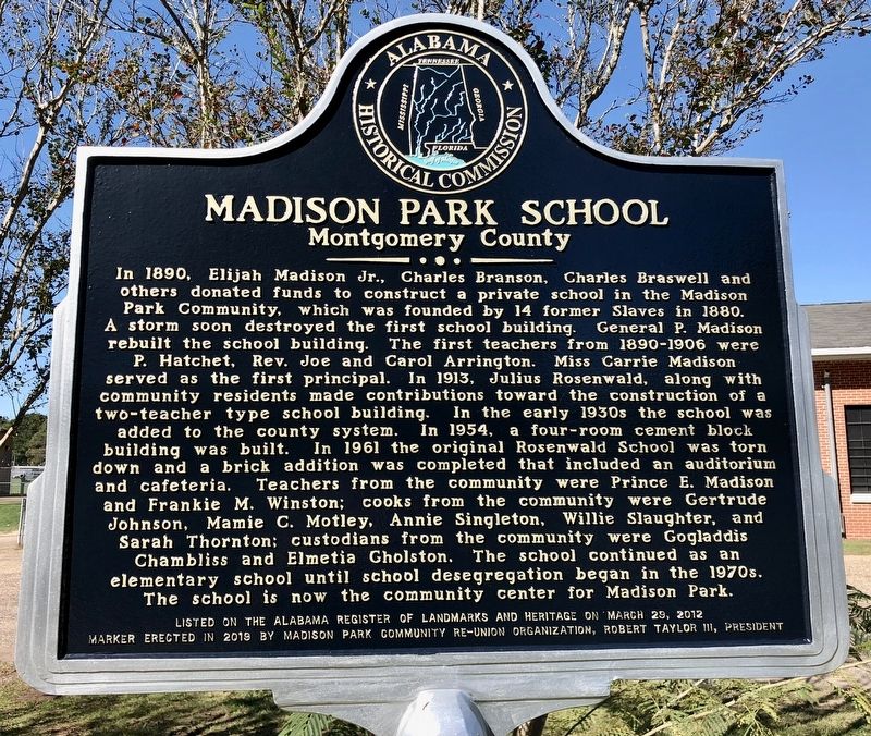 Madison Park School Marker image. Click for full size.