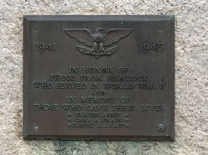 Hemlock World War II Memorial image. Click for full size.