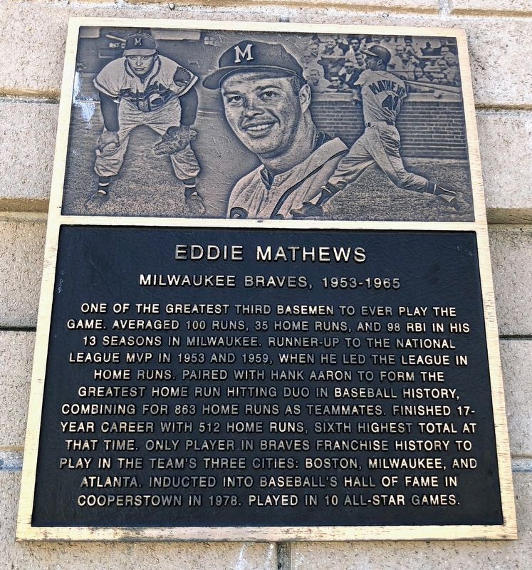 Eddie Mathews Marker image. Click for full size.