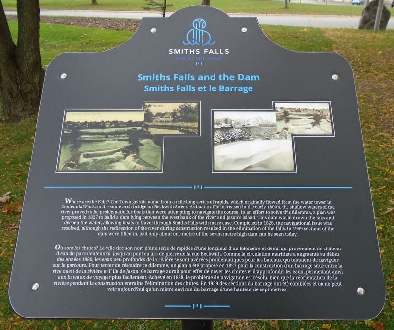 Smiths Falls and the Dam / Smiths Falls et le Barrage Marker image. Click for full size.