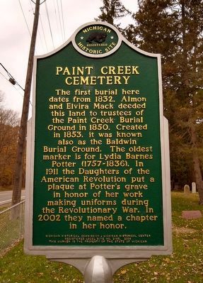 Paint Creek Cemetery Marker. Click for full size. Paint Creek Cemetery Marker image. Click for full size.
