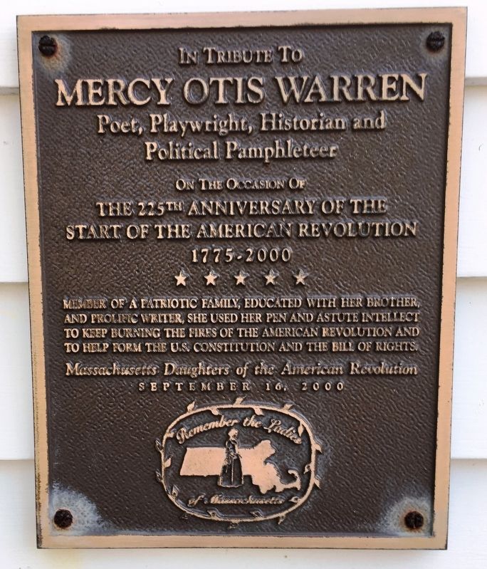 Mercy Otis Warren Marker image. Click for full size.
