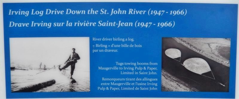Marker detail: Irving Log Drive Down the St. John River (1947-1966) image. Click for full size.