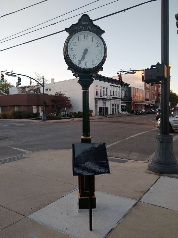 Marysville Journal-Tribune Clock Marker image. Click for full size.