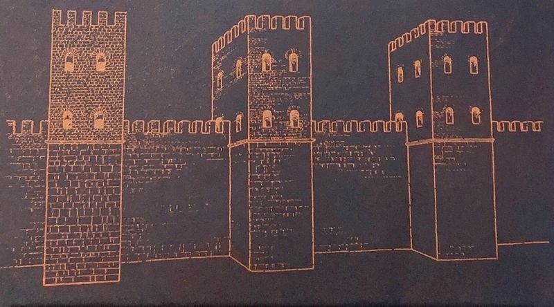 Inset illustration: artist's depiction of how the wall probably looked in Roman times. Click for full size. Inset illustration: artist's depiction of how the wall probably looked in Roman times image. Click for full size.