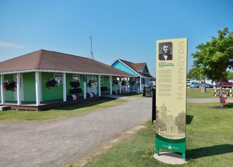 Daniel Lionel Hanington Marker • <i>wide view<br>(Shediac Visitor Center in left background)</i>. Click for full size. Daniel Lionel Hanington Marker • <i>wide view<br>(Shediac Visitor Center in left background)</i> image. Click for full size.
