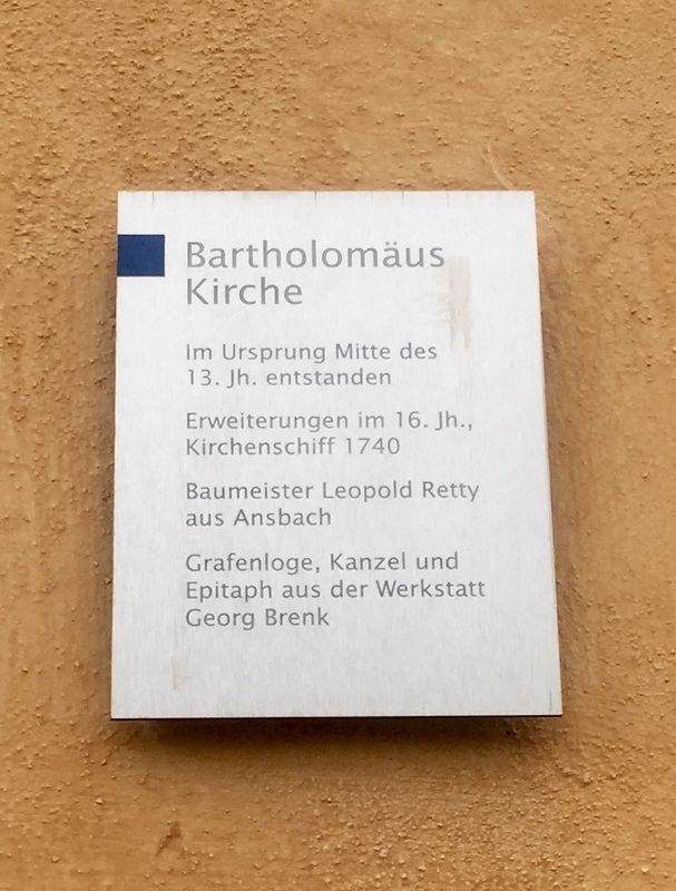 Bartholomus Kirche / Bartolomew Church Marker image. Click for full size.
