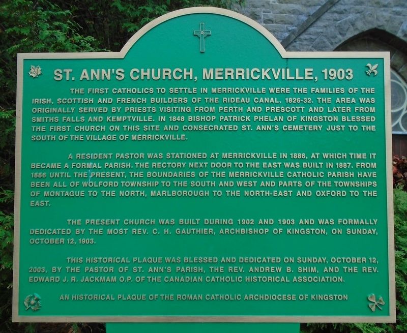 St. Ann's Church, Merrickville, 1903 Marker image. Click for full size.