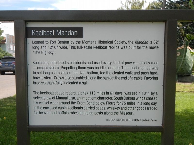 Keelboat Mandan Marker image. Click for full size.