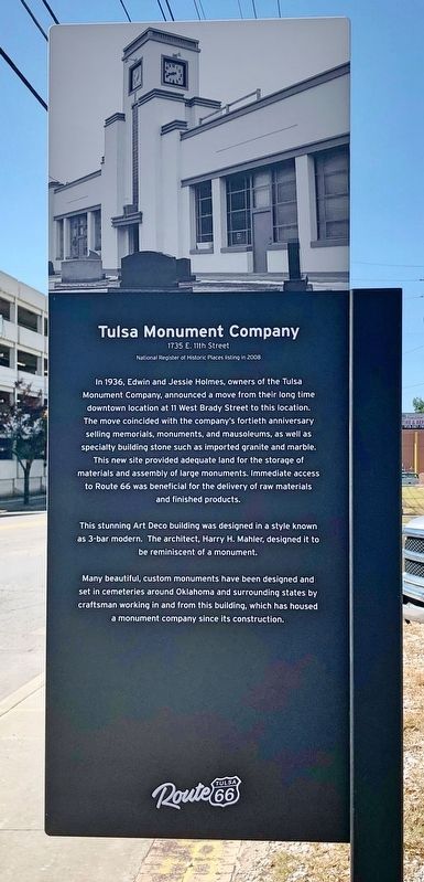 Tulsa Monument Company Marker image. Click for full size.