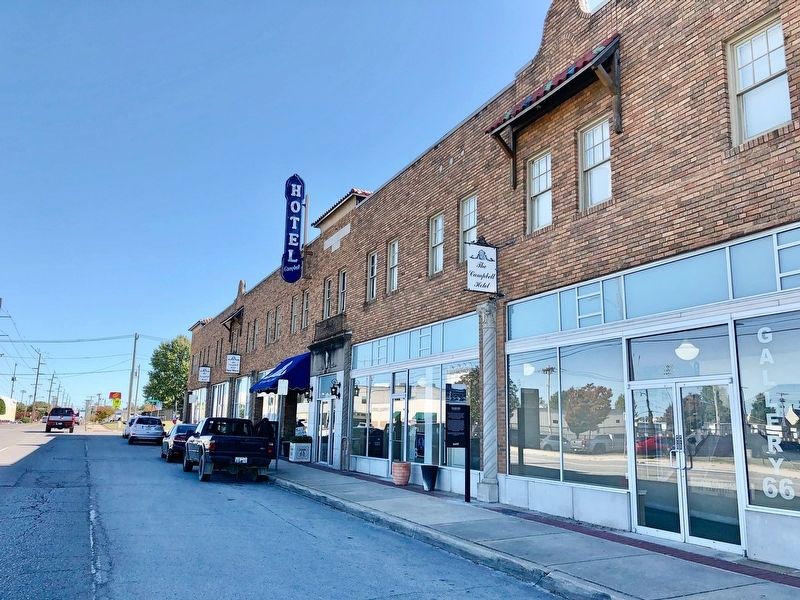 The former Casa Loma Hotel (now Campbell Hotel) & marker on Old Route 66.. Click for full size. The former Casa Loma Hotel (now Campbell Hotel) & marker on Old Route 66. image. Click for full size.