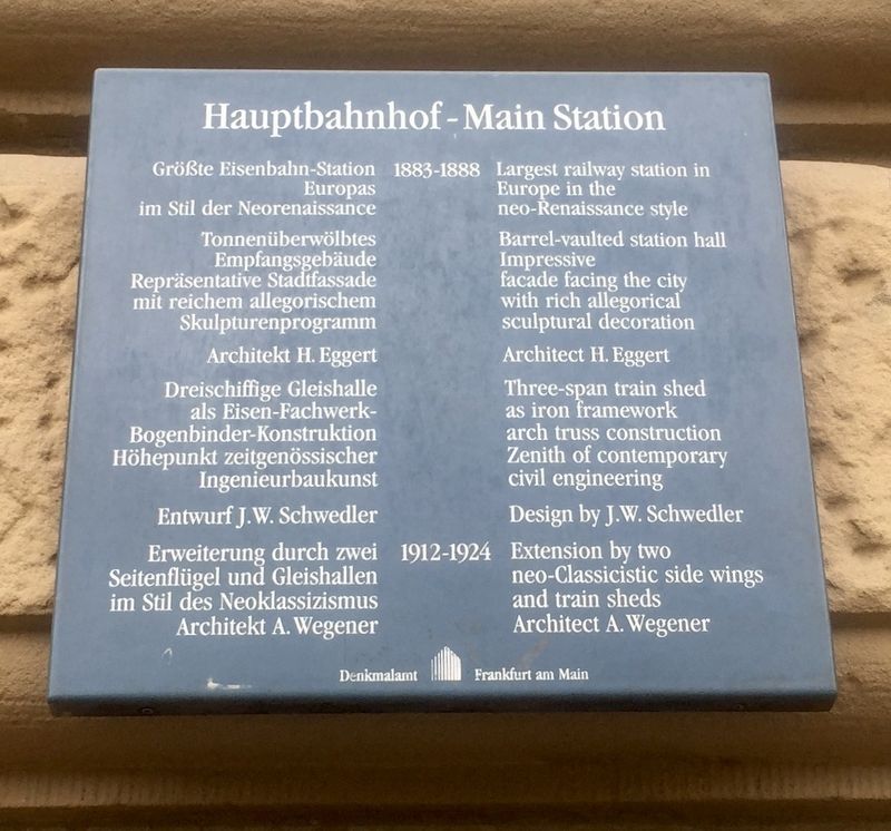 Hauptbahnhof - Main Station Marker. Click for full size. Hauptbahnhof - Main Station Marker image. Click for full size.