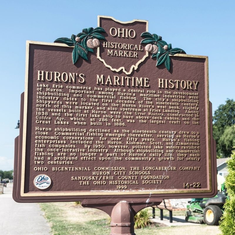 Huron’s Maritime History side of marker. Click for full size. Huron’s Maritime History side of marker image. Click for full size.