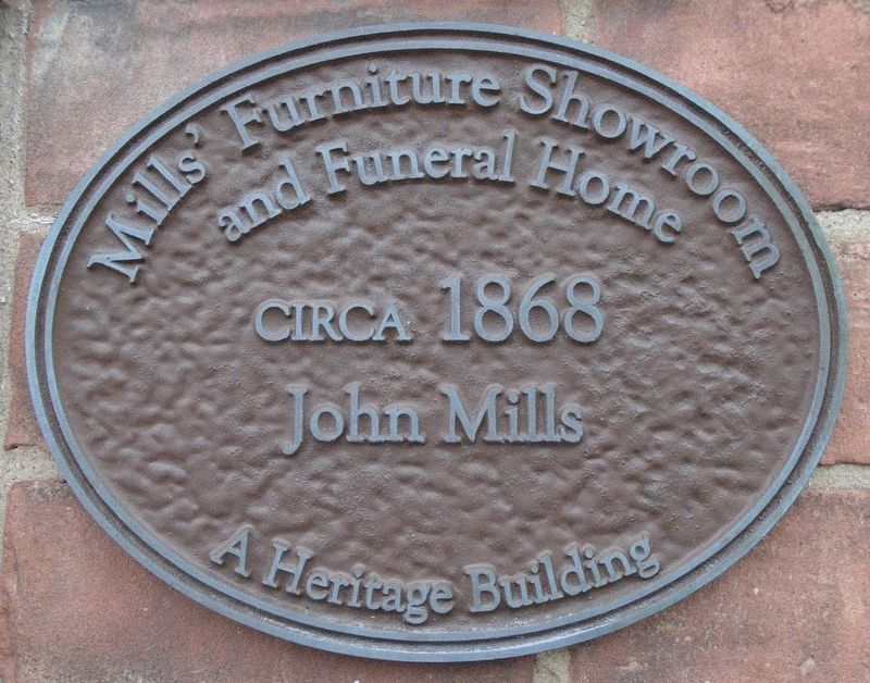 Mill's Furniture Showroom and Funeral Home Marker image. Click for full size.
