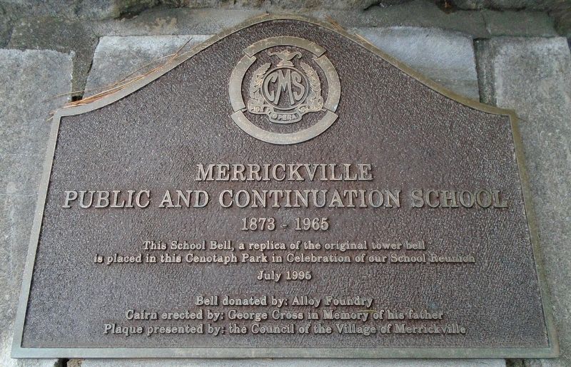 Merrickville Public and Continuation School Marker image. Click for full size.