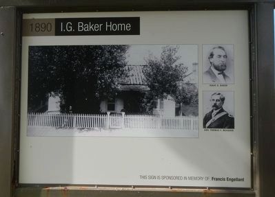 I.G. Baker Home Marker, inverse image. Click for full size.