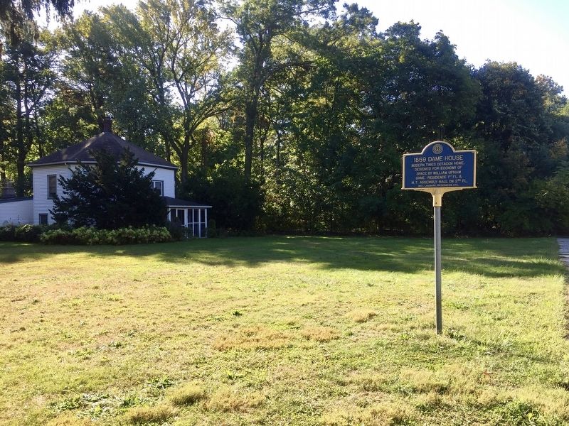 1859 Dame House Marker - wide view, with octagon house on the left image. Click for full size.