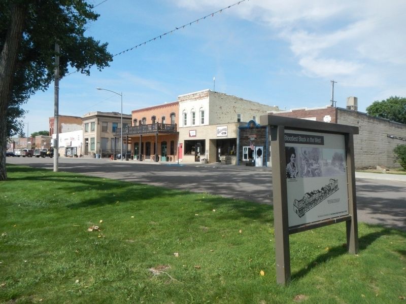 Bloodiest Block in the West Marker and Front Street image. Click for full size.